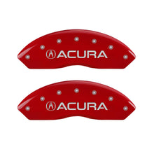 Laden Sie das Bild in den Galerie-Viewer, MGP 4 Caliper Covers Engraved Front Acura Engraved Rear TSX Red finish silver ch