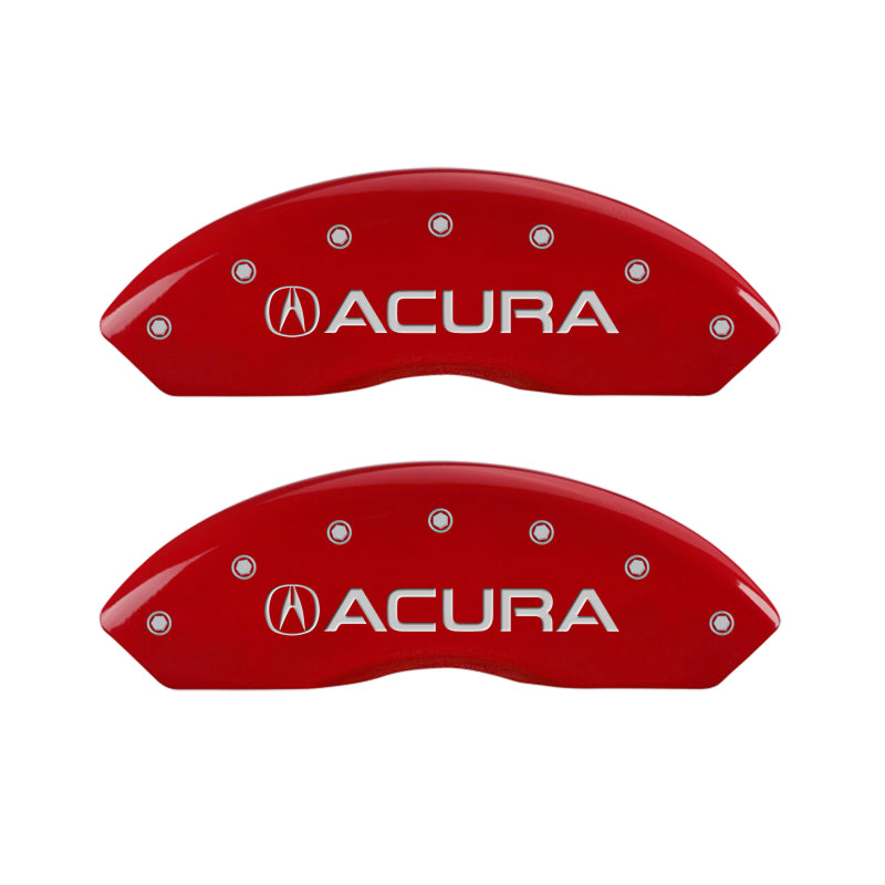 MGP 4 Caliper Covers Engraved Front Acura Engraved Rear RSX Red finish silver ch