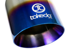 Charger l&#39;image dans la galerie, aFe Takeda 304 Stainless Steel Clamp-On Exhaust Tip 2.5in Inlet / 4in Outlet - Blue Flame