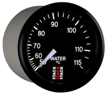 Carica l&#39;immagine nel visualizzatore di Gallery, Autometer Stack Instruments 52mm 50-115 Celsius 3/8 BSPT (M) Mechanical Water Temp Gauge - Black