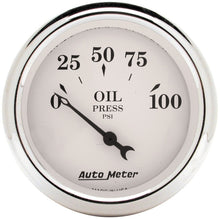 Cargar imagen en el visor de la galería, Auto Meter 2-1/16in 100PSI Electronic Oil Pressure Old Tyme White Gauge