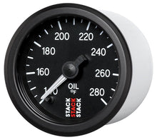 Charger l&#39;image dans la galerie, Autometer Stack 52mm 140-280 Deg F 1/8in NPTF Male Pro Stepper Motor Oil Temp Gauge - Black