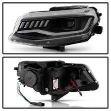 Load image into Gallery viewer, Spyder Chevy Camaro 16-18 HID Model Full LED Headlights Black PRO-YD-CCAM16HIDAP-SEQ-BK