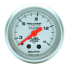 Carica l&#39;immagine nel visualizzatore di Gallery, Autometer Ultra-Lite 52mm 0-15 PSI Mechanical Fuel Pressure Gauge