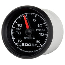 Laden Sie das Bild in den Galerie-Viewer, Autometer ES 52.4mm 30 In. HG/20 PSI Vacuum/Boost Gauge