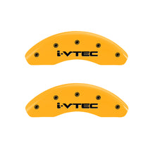 Cargar imagen en el visor de la galería, MGP 4 Caliper Covers Engraved Front &amp; Rear i-Vtec Yellow finish black ch