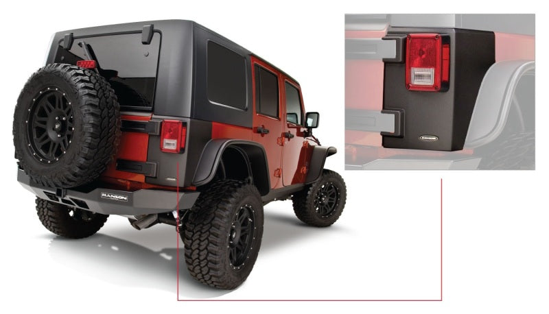 Bushwacker 07-18 Jeep Wrangler Trail Armor Rear Corners - Black