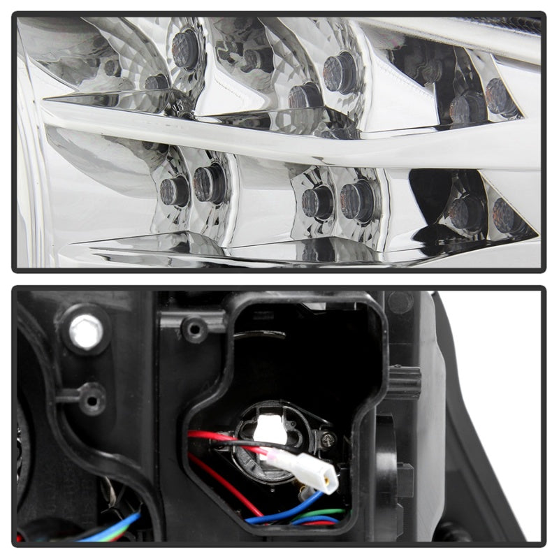 Spyder 09-12 BMW E90 3-Series 4DR Projector Headlights Halogen - LED - Chrome - PRO-YD-BMWE9009-C