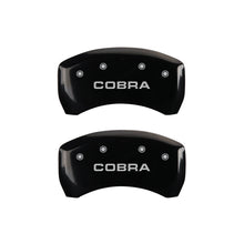 Laden Sie das Bild in den Galerie-Viewer, MGP Rear set 2 Caliper Covers Engraved Rear Cobra Black finish silver ch