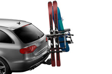 Carica l&#39;immagine nel visualizzatore di Gallery, Thule Tram Ski/Snowboard Rack (Req. Thule Hanging Hitch Bike Rack to Mount) - Black/Silver