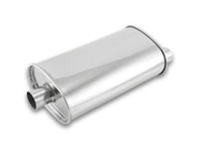 Cargar imagen en el visor de la galería, Vibrant StreetPower Oval Muffler - 2in Inlet/Dual Outlet (Center In - Offset Out)