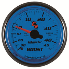 Carica l&#39;immagine nel visualizzatore di Gallery, Autometer C2 52mm 30 In Hg-Vac/45 PSI Mechanical Vacuum/Boost Gauge