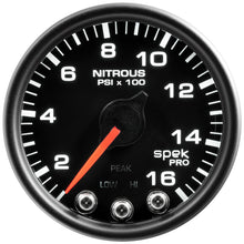 Charger l&#39;image dans la galerie, Autometer Spek-Pro Gauge Nitrous Press 2 1/16in 1600psi Stepper Motor W/Peak &amp; Warn Blk/Blk