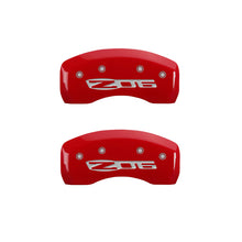 Laden Sie das Bild in den Galerie-Viewer, MGP 4 Caliper Covers Engraved Front C5/Corvette Engraved Rear C5/Z06 Red finish silver ch