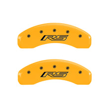 Load image into Gallery viewer, MGP 4 Caliper Covers Engraved Front &amp; Rear Gen 5/RS Yellow finish black ch