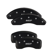 Load image into Gallery viewer, MGP 4 Caliper Covers Engraved Front &amp; Rear Oval logo/Ford Black finish silver ch