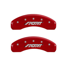 Load image into Gallery viewer, MGP 4 Caliper Covers Engraved Front &amp; Rear SPORT Red finish silver ch