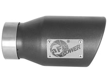 Cargar imagen en el visor de la galería, aFe MACH Force-Xp 3in 304 SS Metallic Black Exhaust Tip 3in In x 4-1/2in Out x 9in L Bolt-On Left