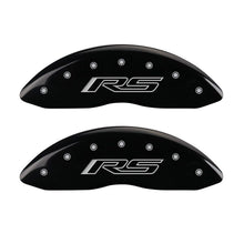 Cargar imagen en el visor de la galería, MGP 4 Caliper Covers Engraved Front &amp; Rear Gen 5/RS Black finish silver ch