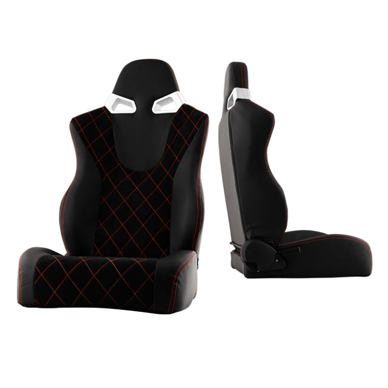 Xtune Cg Style Racing Seat Pu (Double Slider) Black/Black Passenger Side RST-CG-03-BKRX-PA