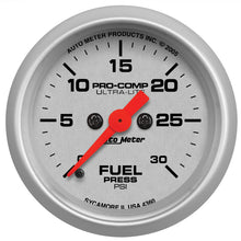 Load image into Gallery viewer, Autometer Ultra-Lite 52mm 0-30 PSI Full Sweep Electronic Fuel Pressue Gauge