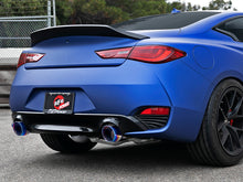 Carica l&#39;immagine nel visualizzatore di Gallery, aFe POWER Takeda 2.5in 304 SS Axle-Back Exhaust w/ Blue Flame Tips 17-19 Infiniti Q60 V6-3.0L (tt)