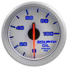 Cargar imagen en el visor de la galería, Autometer Airdrive 2-1/6in Oil Pressure Gauge 0-100 PSI - Silver