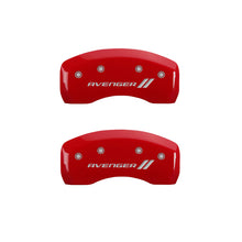 Laden Sie das Bild in den Galerie-Viewer, MGP 4 Caliper Covers Engraved Front &amp; Rear With stripes/Avenger Red finish silver ch