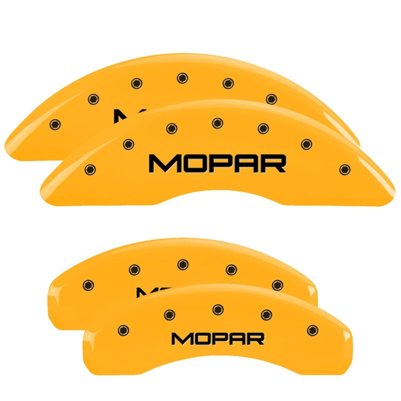 MGP 4 Caliper Covers Engraved Front & Rear Mopar Yellow Finish Black Char 2004 Chrysler Pacifica