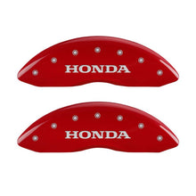 Laden Sie das Bild in den Galerie-Viewer, MGP 4 Caliper Covers Engraved Front Honda Engraved Rear H Logo Red finish silver ch