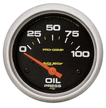 Charger l&#39;image dans la galerie, Autometer Pro Comp Short Sweep Electronic 0-100 PSI Oil Pressure Gauge