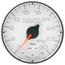 Charger l&#39;image dans la galerie, Autometer Spek-Pro 2 1/16in 30KPSI Stepper Motor W/Peak &amp; Warn White/Black Rail Pressure Gauge