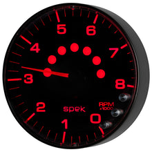 Charger l&#39;image dans la galerie, Autometer Spek-Pro Gauge Tachometer 5in 8K Rpm W/Shift Light &amp; Peak Mem Black/Black