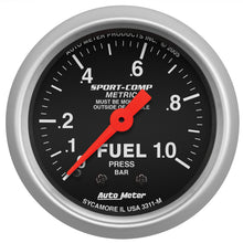 Laden Sie das Bild in den Galerie-Viewer, Autometer Sport-Comp 52mm 0-1.0 Bar Fuel Pressure Mechanical Gauge