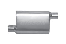 Laden Sie das Bild in den Galerie-Viewer, Gibson MWA Superflow Offset/Offset Oval Muffler - 4x9x14in/2.5in Inlet/2.5in Outlet - Stainless