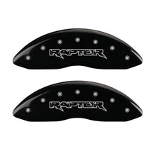 गैलरी व्यूवर में इमेज लोड करें, MGP 4 Caliper Covers Engraved Front &amp; Rear Raptor Black finish silver ch