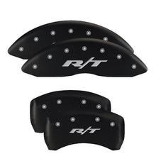 Cargar imagen en el visor de la galería, MGP 4 Caliper Covers Engraved Front &amp; Rear RT Black finish silver ch