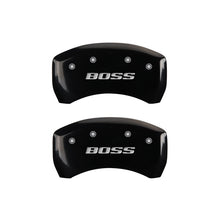 Laden Sie das Bild in den Galerie-Viewer, MGP Rear set 2 Caliper Covers Engraved Rear Boss Black finish silver ch