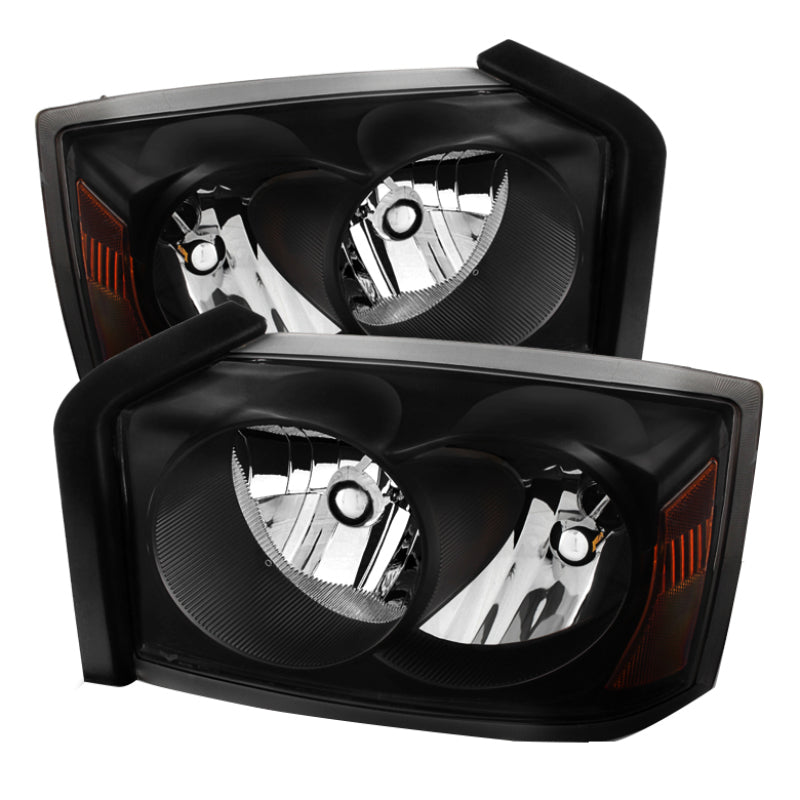 Xtune Dodge Dakota 05-07 Crystal Headlights Black HD-JH-DDAK05-AM-BK