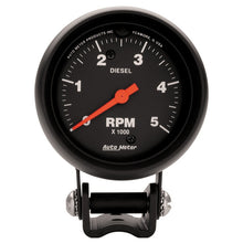 Carica l&#39;immagine nel visualizzatore di Gallery, Autometer Z-Series 2-5/8in 5K RPM Diesel Pedestal Tachometer Gauge