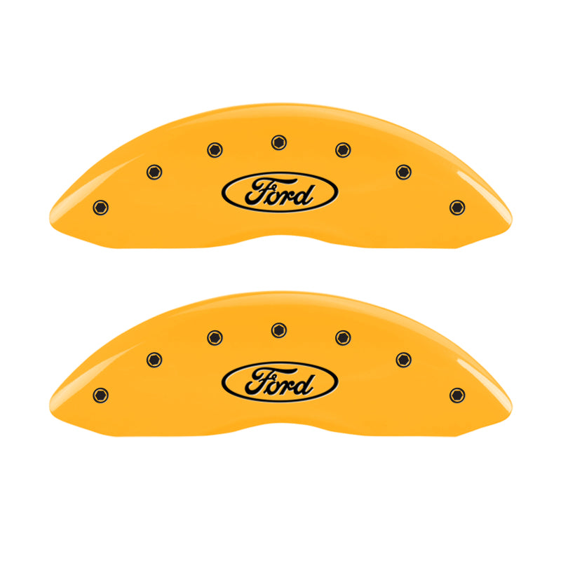 MGP 2 Caliper Covers Engraved Front Oval Logo/Ford Yellow Finish Blk Char 1998 Ford E-150