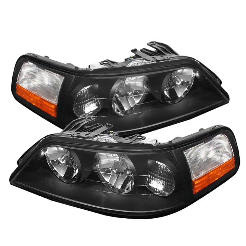 Xtune Lincoln Town Car 05-11 Crystal Headlights Black HD-JH-LTC05-AM-BK