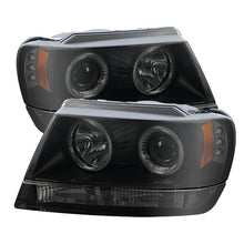 Cargar imagen en el visor de la galería, Spyder Jeep Grand Cherokee 99-04 Projector Headlights LED Halo LED Black Smoke PRO-YD-JGC99-HL-BSM