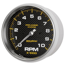 Carica l&#39;immagine nel visualizzatore di Gallery, Autometer Marine Carbon Fiber 5in 10K RPM In-Dash Tachometer Gauge