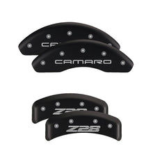 Load image into Gallery viewer, MGP 4 Caliper Covers Engraved Front Cursive/Challenger Engraved Rear RT Black finish silver ch