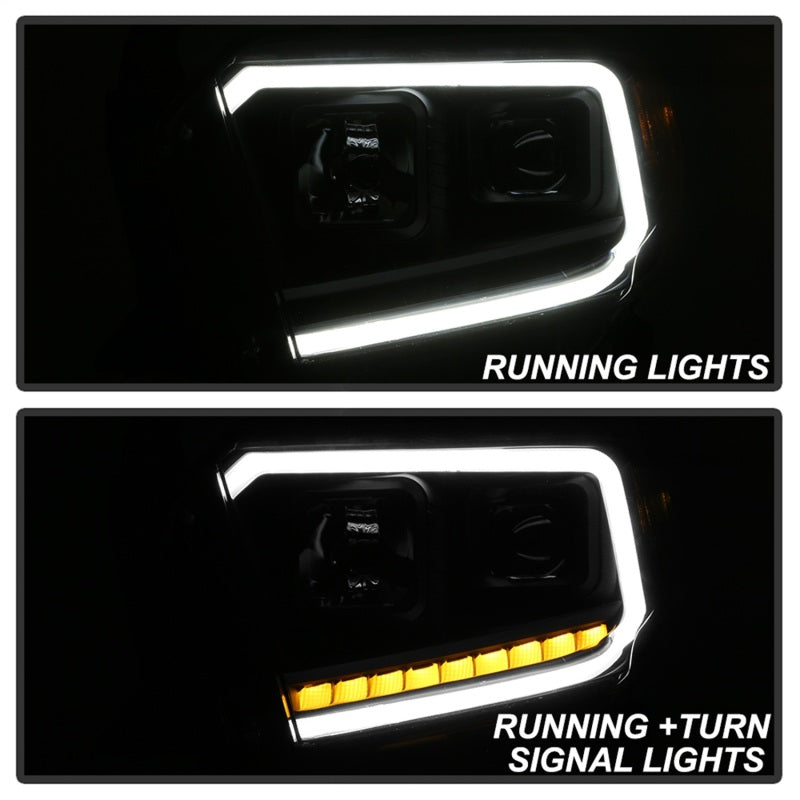 xTune 14-17? Toyota Tundra DRL LED Light Bar Projector Headlights - Black (PRO-JH-TTU14-LB-BK)