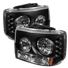 Load image into Gallery viewer, Spyder Chevy Silverado 1500 99-02 LED Crystal Headlights Blk HD-YD-CS99-1PC-AM-BK