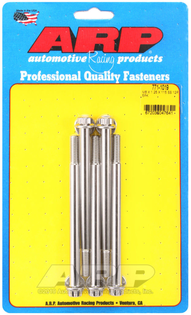 ARP M8 x 1.25 x 115 12pt Stainless Steel Bolts (5/pkg)