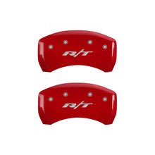 Cargar imagen en el visor de la galería, MGP 4 Caliper Covers Engraved Front &amp; Rear RT1-Truck Red finish silver ch