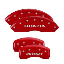 Laden Sie das Bild in den Galerie-Viewer, MGP 4 Caliper Covers Engraved Front Honda Engraved Rear H Logo Red finish silver ch